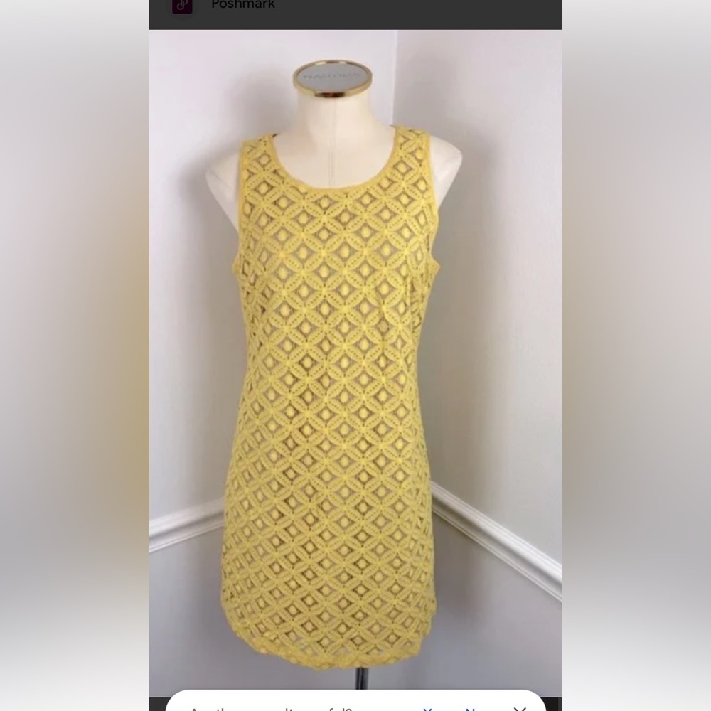 Apt. 9 Bright Yellow Lace Shift Dress